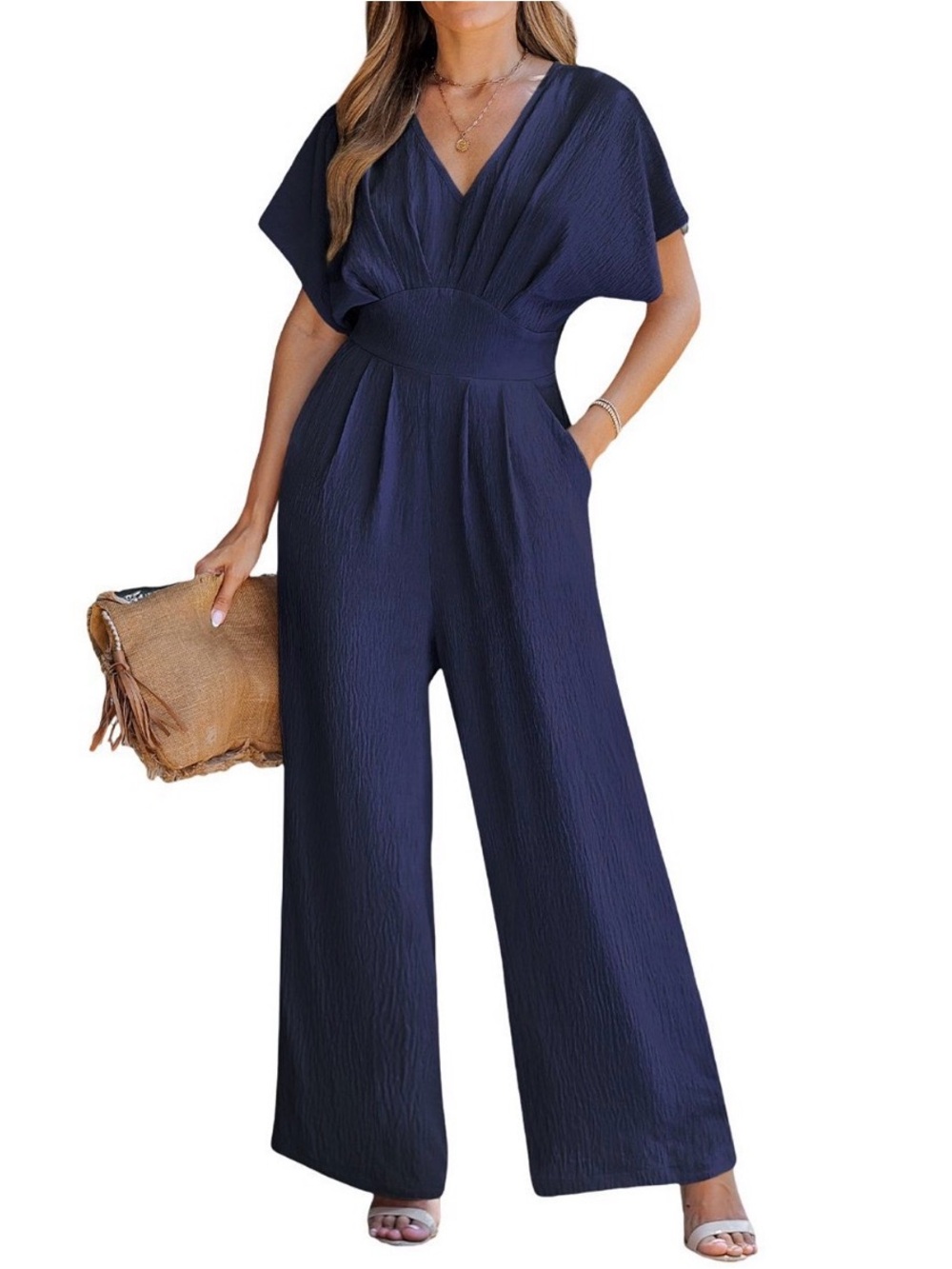 NWT Cupshe V-neck Short Sleeve Jumpsuit